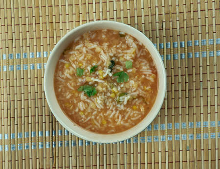 Pirincli Domates chorbasi - Turkish tomato soup with riceの写真素材
