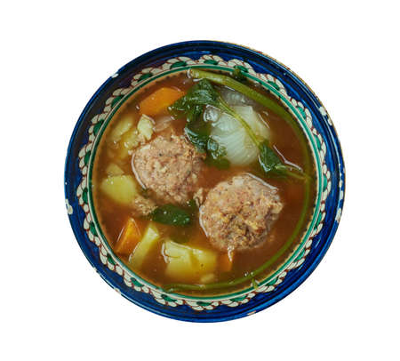 Ciorba de perisoare  - Romanian soup with meatballsの写真素材