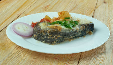 Pana de somn rasol - Boiled catfish, Romanian style.の写真素材