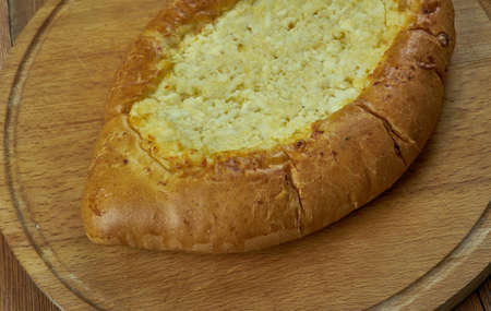 Adjaran Khachapuri - traditional Georgian dish of cheese-filled bread