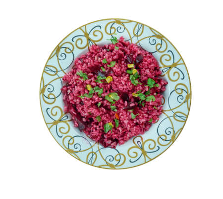 Kirmizi Pancarli Bulgur Salatasi Tarifi - Beet of bulgur salad. Turkish cuisineの写真素材