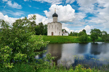 Church of the Holy Virgin on Nerl River, Bogolyubovo, Russiaの写真素材