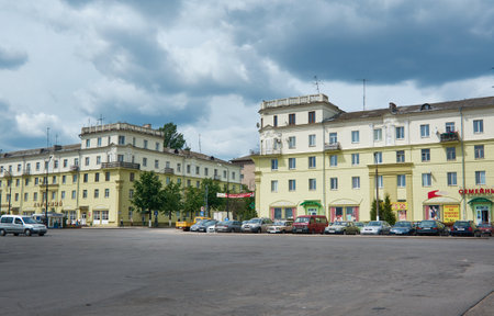 Railway station square. city Borisov. Belarusのeditorial素材
