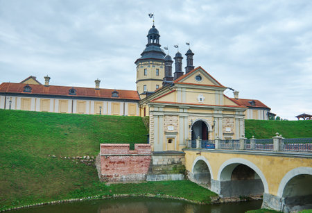Nesvizh Castle World Heritage Site.July 1, 2017. Radziwill castle in Nesvizh, Belarusのeditorial素材