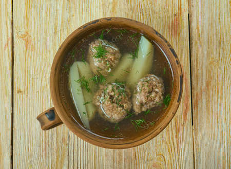 Arganak - Armenian soup with meatballs . Armenian cuisine.の写真素材