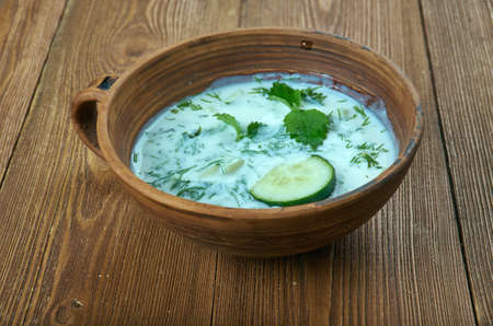 Cacik - Turkish yoghurt and cucumber.の写真素材