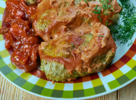 Cabbage And Hazelnut Rolls.close upの写真素材