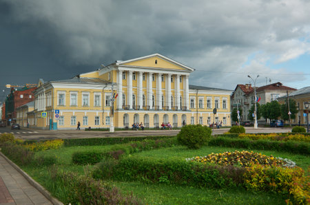 Kostroma, Susaninskaya area. Russia Provincial cityscapeのeditorial素材