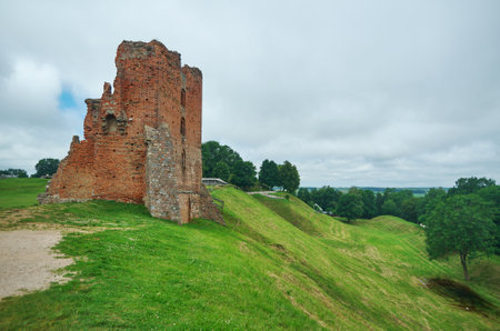 Ruins of Castle, ruins of the castle in the city of Novogrudok. Belarus. 6 July 2017のeditorial素材