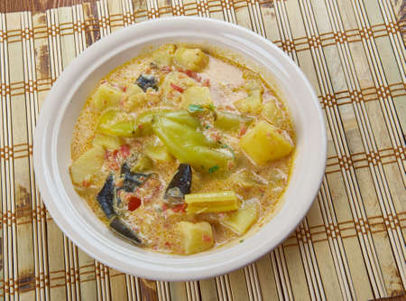 Aloo Potala Rasa -spicy gravy based curry of Odisha, made with potala  and alu , potatoes.の写真素材