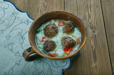 Persian Meatball Soup -Koofteh, close upの写真素材
