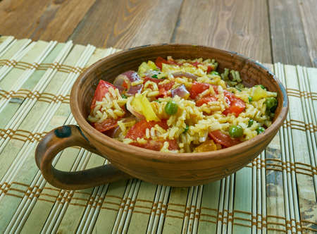 Tawa Pulao -  Indian rice dishes,  Popular street food.