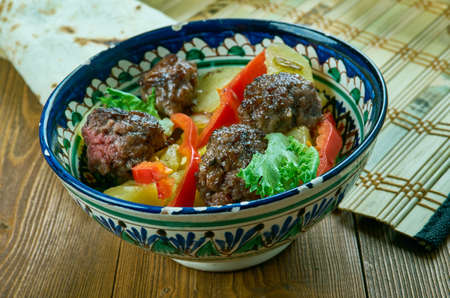 Koftelio Patates Canaklari  - Turkish potatoes with meatballsの写真素材