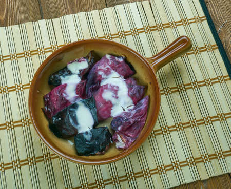 German Red Cabbage Rolls - Rotkohlの写真素材