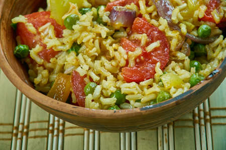 Tawa Pulao -  Indian rice dishes,  Popular street food.の写真素材