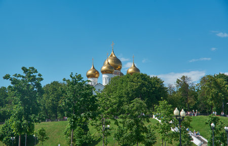 Uspensky Cathedral in Yaroslavl Russia. Golden ring of Russia, June 18, 2017のeditorial素材
