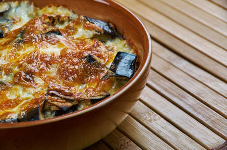 Eggplant Ricotta Casserole, Italian Cuisineの写真素材