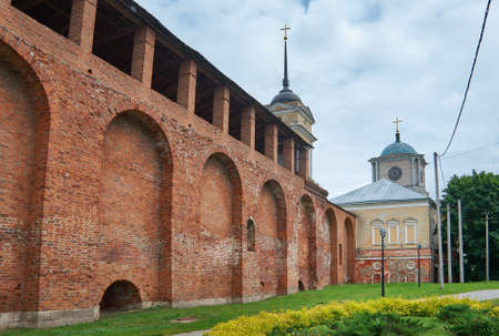 South wall three towers of Smolensk Kremlin, Smolensk, Russia.の写真素材