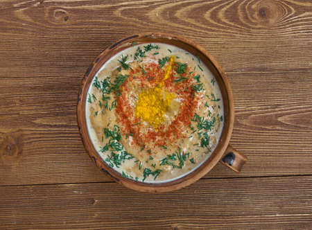 Punjabi Baingan Ka Raita - Eggplant in Seasoned Yogurtの写真素材