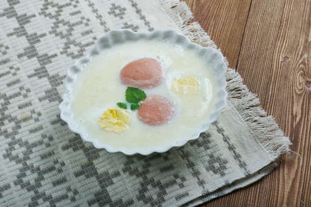 barszcz bialy - Polish Sour rye soup white borschtの写真素材