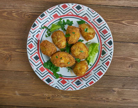 tandoori aloo tikka -  spiced marinated potatoes which are either grilled or pan frie.Indian cuisineの写真素材