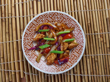 Chicken and Chinese Vegetable Stir-Fry, Chinese-style Kung Pao Chickenの写真素材