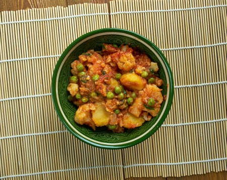 Sooka Aaloo Simla Mirch - Baby potatoes and crunchy bell peppers make this dish in Punjabi Style.の写真素材