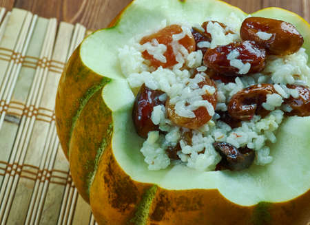 kham-doshama  - Sweet Pilaf with a Pumpkin, Meat and Dried Fruits . Cuisine of Azerbaijanの写真素材