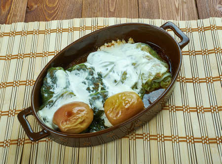 Yarpagi - stuffed cabbage leaves in sour sauce, Azerbaijani Mountain Jews  dish