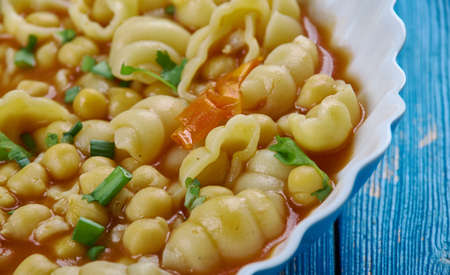 Mama Mia's Minestrone  Soup - Italian soup with pasta and chickpeasの写真素材