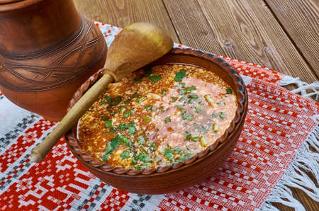 Poltava borsch - One of variants of slavic beet soup.の写真素材