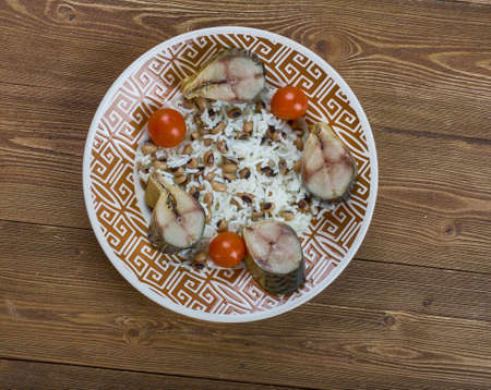 osh lobei  - Lobya Pilaf with Black-Eyed Peas, Beans Plov, Mountain Jews Style Azerbijian Foodsの写真素材