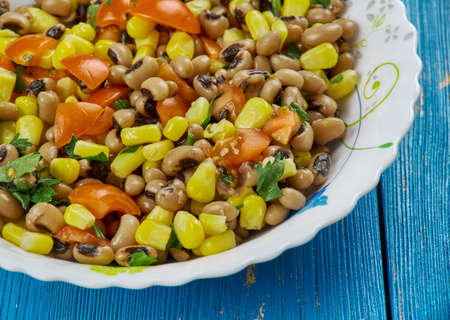 Black-Eyed Pea Dip , Mexican food close upの写真素材