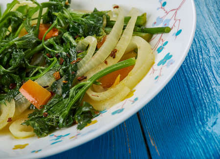 Make Cah Kangkung Terasiine - Indonisian cuisine, stew with spinach and vegetablesの写真素材