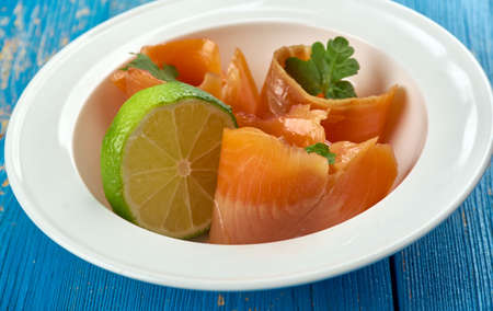 graavikala -  Finnish  salmon cured in salt and spices, fresh-salted fish