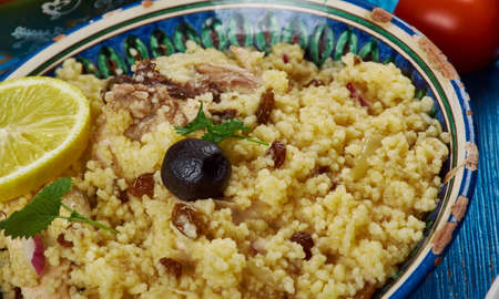 Maghreb cuisine . Traditional Seksu Tanjaoui - Couscous in the style of Tangierの写真素材