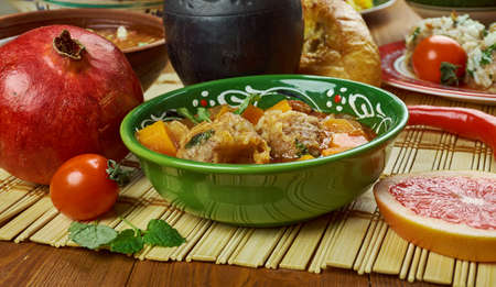 Iranian cuisine - Oshe Anor,meatball soup, の写真素材