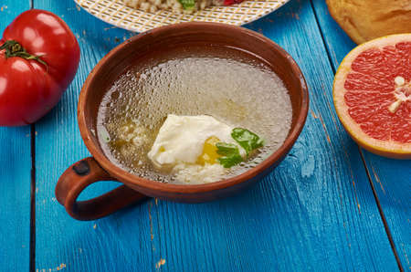 Egyptian cuisine . Traditional Sakhina, Rice and Egg Broth