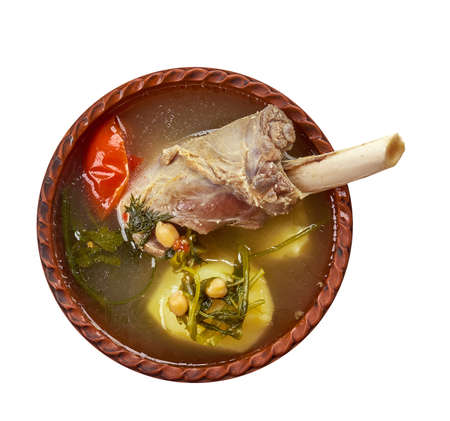 parcha bozbash Iranian AzerbaijanMiddle Eastern mutton soupの写真素材