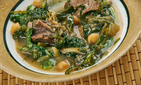 Boraniye - Turkish dish,Steamed spinach with meat and yogurt