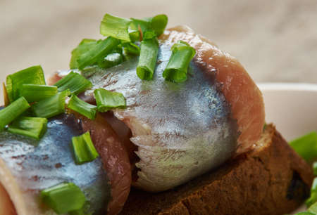 Silakkarulla - Finnish herrings rollmops, from the Biltian herringの写真素材