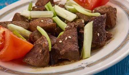 jigar kebab - Kebab from 	mutton liver, Central Asian cuisineの写真素材