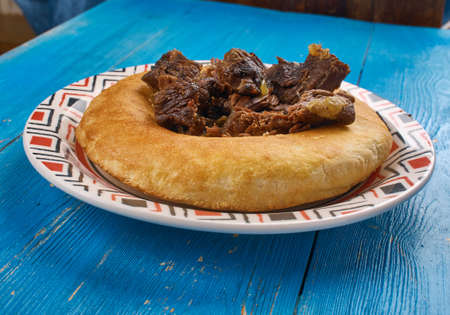 Banak - Turkish lamb dish with oriental breadの写真素材