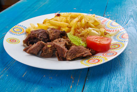 Turkish kebabi tarifi , lamb dish with vegetablesの写真素材