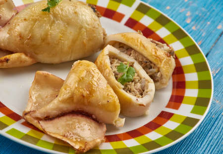 klamar mimli - Stuffed Calamari with tuna and shrimps, Maltese cuisine