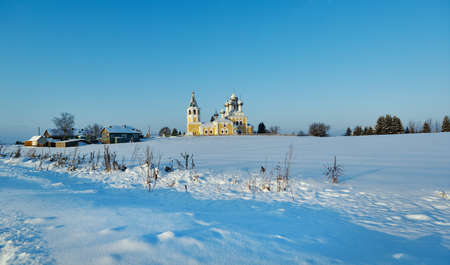 Orthodox Church. Matigory is a village in the Arkhangelsk region. Homeland of  academic Lomonosovの写真素材