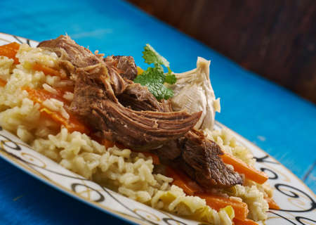 Khorezm Plov - ancient recipe of Uzbek pilaf, Central Asian cuisineの写真素材