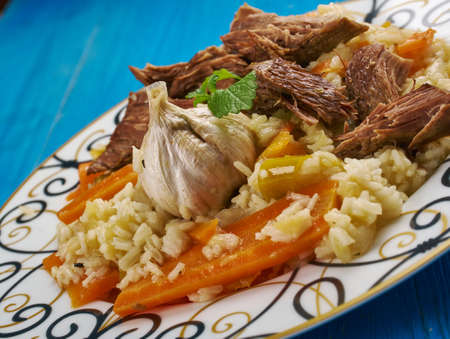 Khorezm Plov - ancient recipe of Uzbek pilaf, Central Asian cuisineの写真素材
