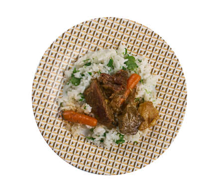 Buhorocha bahsh palov - Uzbek Cuisine,  Pilaf with greensの写真素材