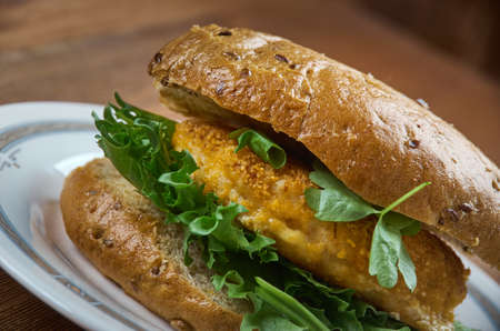 Thai Style Fish Burgers , Thailand cuisine close upの写真素材